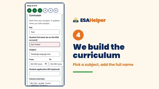 Curriculum from a receipt
